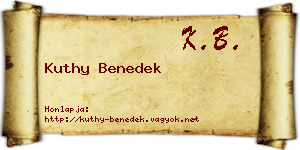 Kuthy Benedek névjegykártya