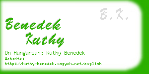 benedek kuthy business card